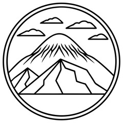 Kilimanjaro line art vector