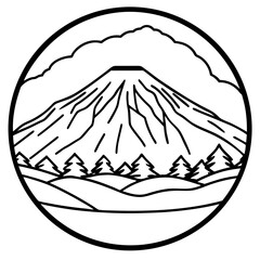 Kilimanjaro line art vector