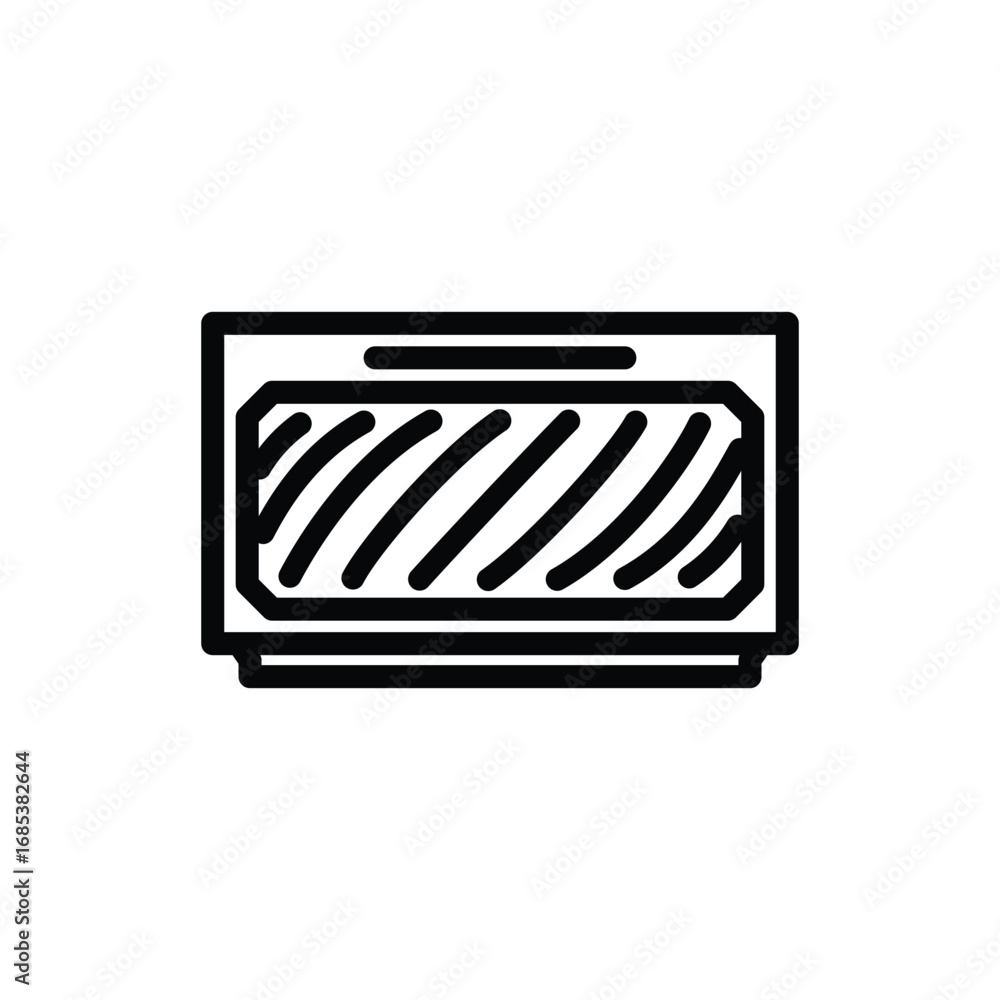 Aufkleber black lineart icon of a rectangular eye shadow palette the palette has a rectangular design with dia