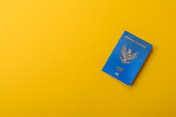Indonesian passport for travelling, flying and doing business. Indonesia document, id