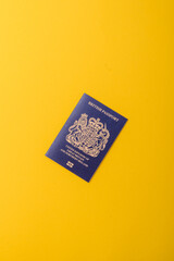 British passport for travelling, flying and doing business. UK document, id