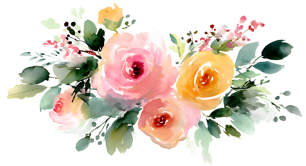 Loose Watercolor Floral Drp with Roses