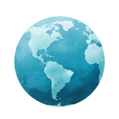 Fototapeta premium Stylized Watercolor World Map on Transparent Background