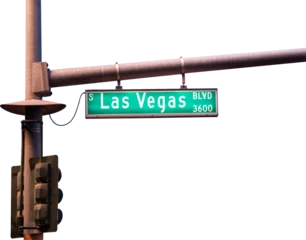 Fototapeten Las Vegas Street Sign showing Las Vegas city with transparent PNG. Travel USA concept  © stockyme
