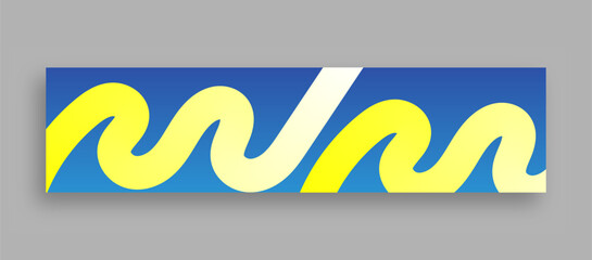 abstract wavy ribbon blue background linkedin banner template