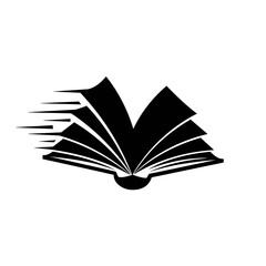 Open book with pages fanning out in a dynamic motion blur effect symbolizing fast learning or rapid information transfer