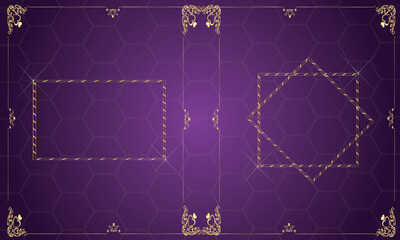 Elegant Blue and Gold Ornamental Frame Background