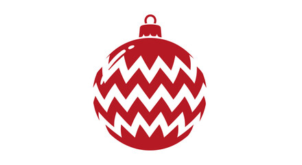 Red Christmas Ornament with Zigzag Pattern.
