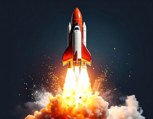 Obraz premium Rocket launch in space