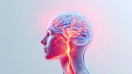 Obraz premium Visualizing the Brains Intricate Network of Blood Vessels Illuminating Health and Disease