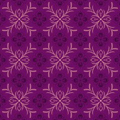 Purple Floral Pattern: A seamless display of a vibrant floral pattern, where elegant blossoms intertwine on a rich purple backdrop, demonstrating a sophisticated blend of art and design.