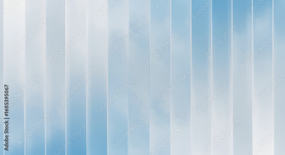 Poster elegant vertical stripes background with soft blue gradient and subtle cloud textures