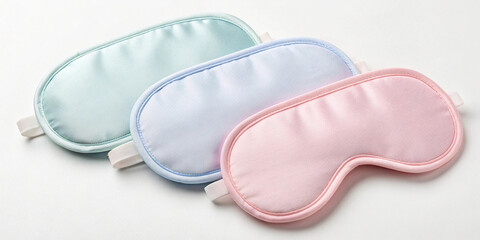 sleeping eye masks, silk eye mask photo, soft sleep mask stock, night eye cover, fabric eye mask photo, pastel eye mask, sleep accessories stock, pink eye mask, blue sleeping mask, soft sleeping cover