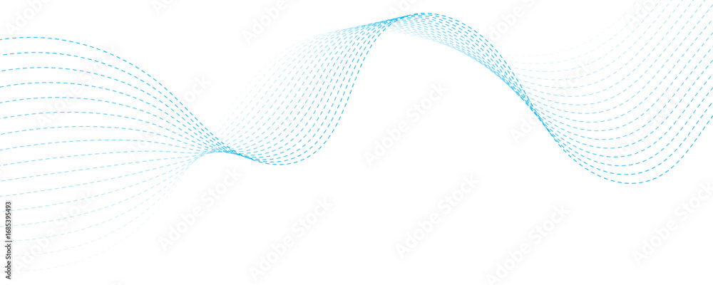 Poster abstract minimal blue color halftone texture curved lines and elegant wave lines background design.