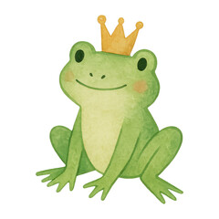 Fototapeta premium PNG Whimsical frog wearing crown.
