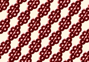 Elegant Repeating Pattern: A sophisticated and captivating abstract design composed of precisely arranged, repeating ring elements, ideal for backgrounds and creative projects.