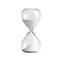 Elegant Glass Hourglass Displaying Flowing White Sand in Motion