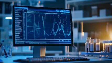 Analysis of Data on a Monitor in a Laboratory, Exploring New Research - Powered by Adobe