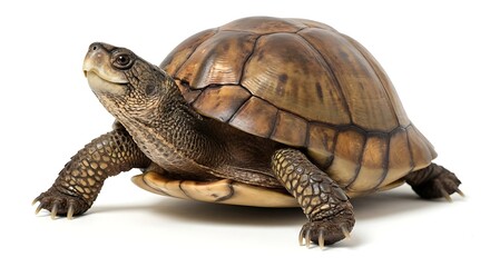 Obraz premium A detailed close up of a terrestrial box turtle on a white background