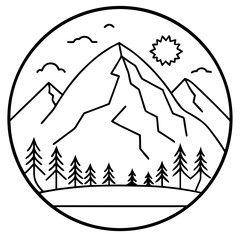 Denali  line art vector