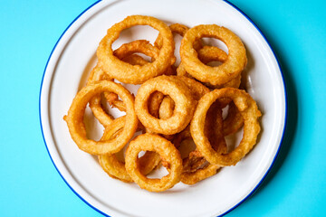 Group Of Deep Fried Crispy Onion Rings