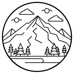 Denali  line art vector