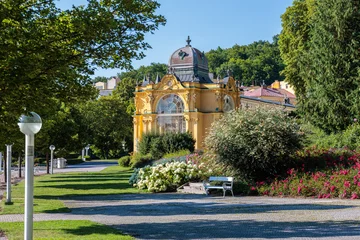 Spa center and colonnade of the famous Marianske Lazne spa, Czech Republic © KajzrPhotography.com