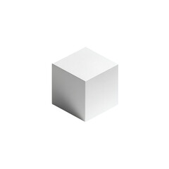 Fototapeta premium Simple Geometric White Cube on a Minimalist Background