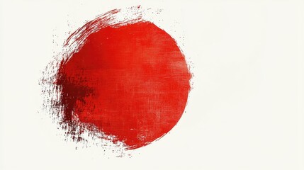 Abstract red circular grunge brushstroke on white background design element