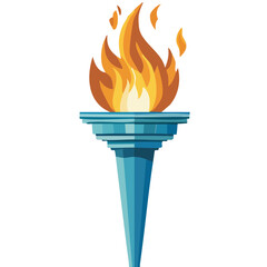Torch with burning flame vector illustration