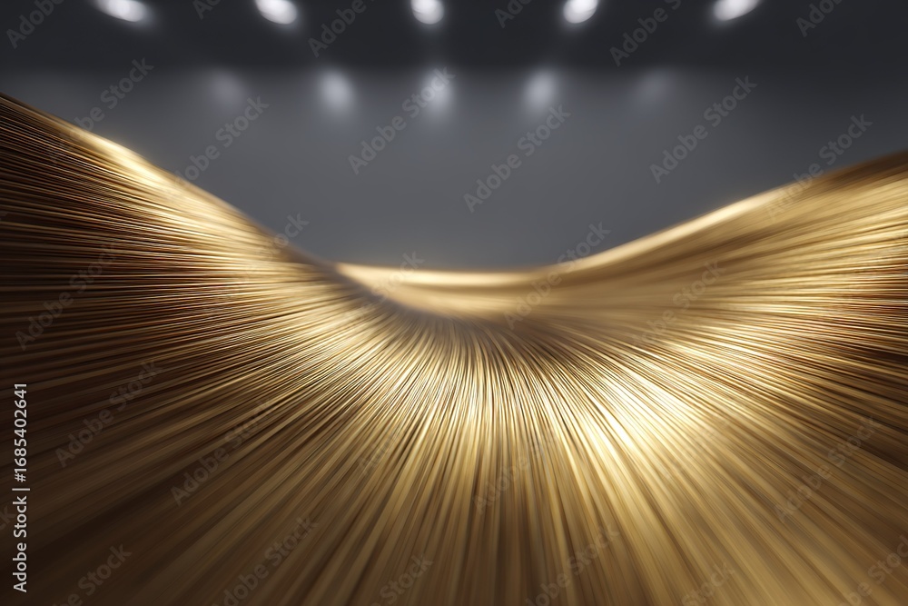 Aufkleber shimmering golden waves create a striking visual effect in a modern gallery space