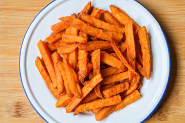 Crispy Fried Sweet Potato Chips Or Fries