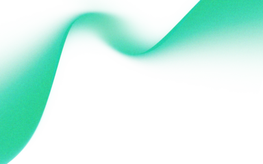Abstract teal ribbon-like form flowing across black background