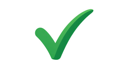 A simple green checkmark symbol against on a transparent background.   