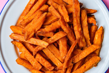 Crispy Fried Sweet Potato Chips Or Fries