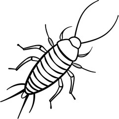 Silverfish line art vector