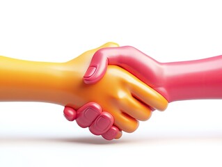 Vibrant handshake illustration symbolizing partnership and agreement