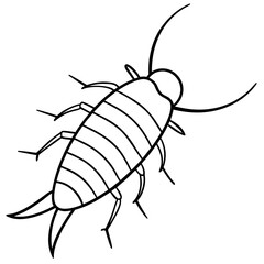 Silverfish line art vector