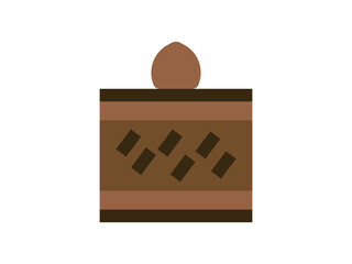 チョコレートケーキの断面のアイコンのイラスト