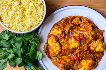 Chargrilled Chicken Jalfrezi Curry With Pilau Rice