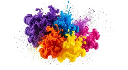 Explosion of vibrant colors in water