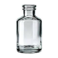 Clear Glass Bottle with No Label and Round Neck Design