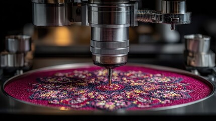 Precision Embroidery Machine Creating Vibrant Textile Designs