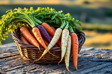Colorful Carrots Rustic Garden Basket
