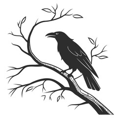 Obraz premium crow on a branch