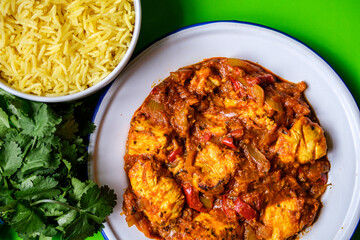 Chargrilled Chicken Jalfrezi Curry With Pilau Rice