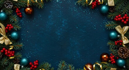 Fondo de decoraci&oacute;n navide&ntilde;a con lugar para texto