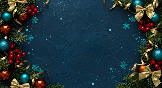 Fondo de decoración navideña con lugar para texto - Powered by Adobe