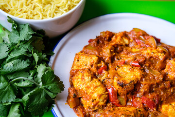 Chargrilled Chicken Jalfrezi Curry With Pilau Rice