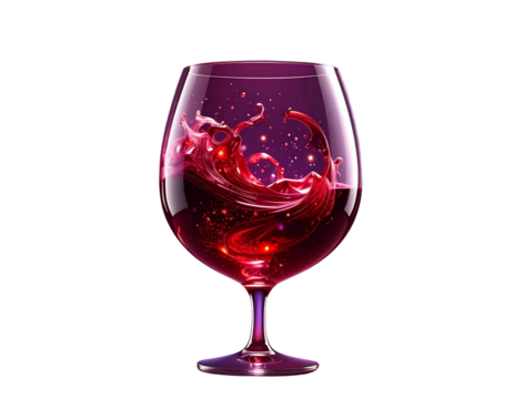 Surreal Floating Red Wine Glass with Fantasy Glow